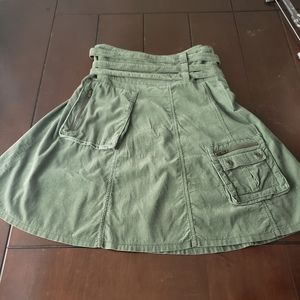 American Eagle Army Green Corduroy Utility Skirt 6